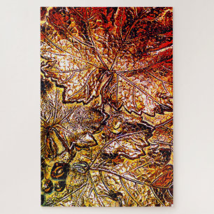 PUZZLE LES PLUS DIFFICILES FEUILLES DE GRAPE ROUGE & OR D