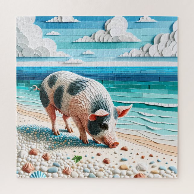 Puzzle Les rivages de porcins et les plages de galets (Vertical)