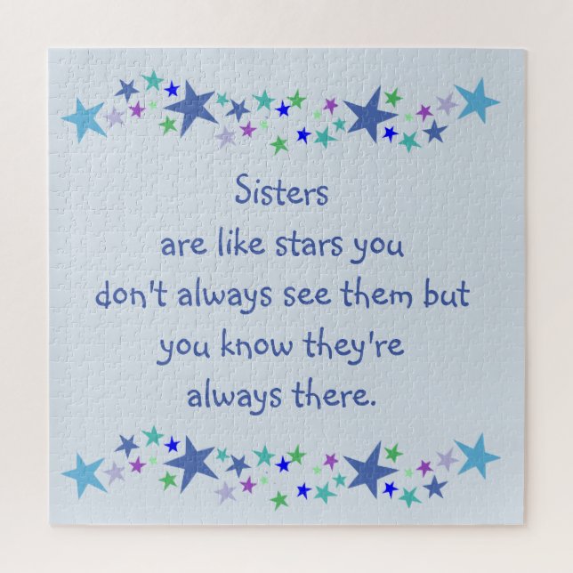 Puzzle Les soeurs sont comme les étoiles Citation personn (Vertical)