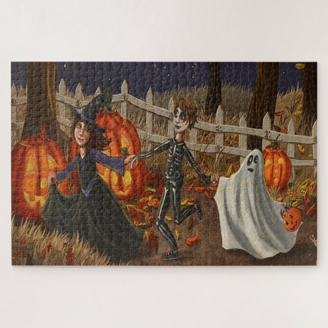 Puzzle Les sorcières d'Halloween Ghouls et fantômes Oh My (Horizontal)