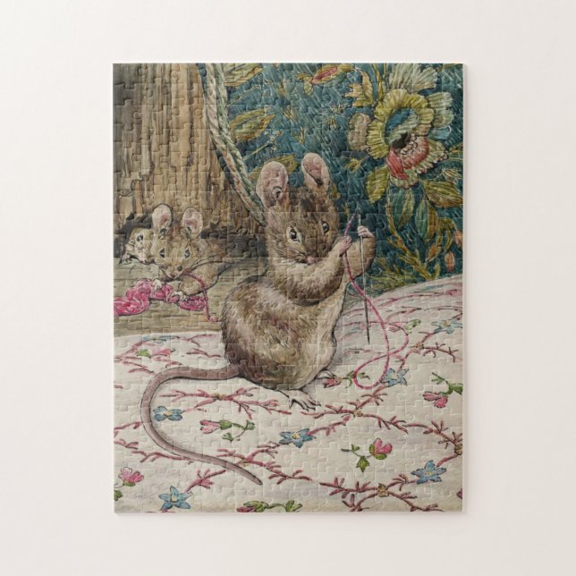 Puzzle Les souris au travail Threading l'aiguille (Beatri (Vertical)