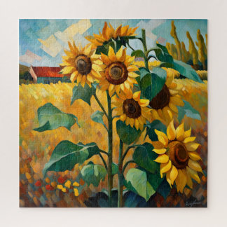 Puzzle Les tournesols dans un champ