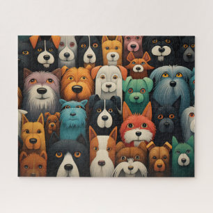 Puzzle Les visages colorés des chiens