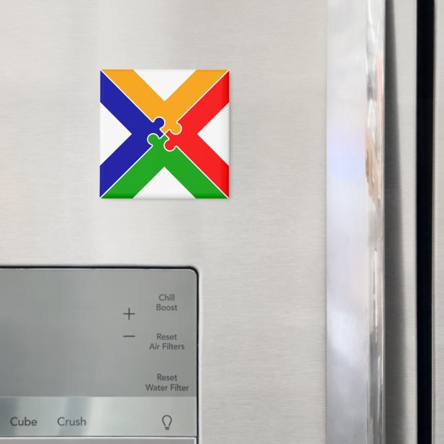 Puzzle Letter X Monogram Magnet (In Situ (Fridge))