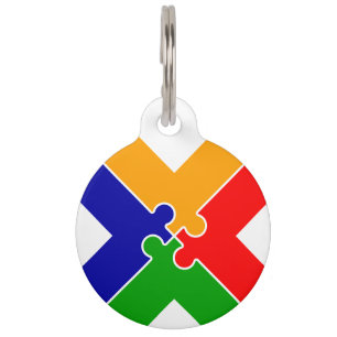 Puzzle Letter X Monogram Pet Tag