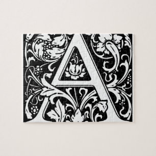 Puzzle Lettre A Monogramme Médiéval Art Nouveau
