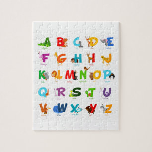 Puzzle Lettre alphabétique avec animaux