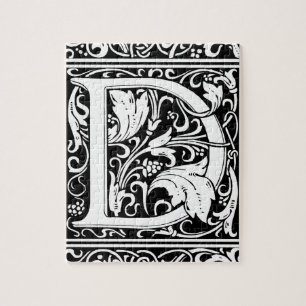 Puzzle Lettre D Monogramme médiéval Art Nouveau