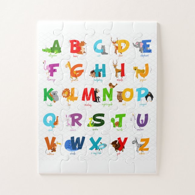 Puzzle Lettre d'animal alphabet (Vertical)