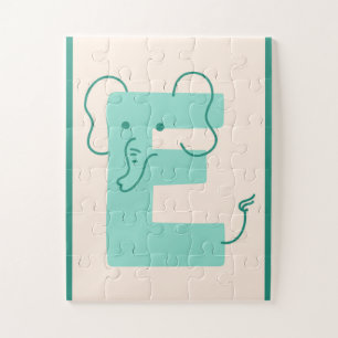 Puzzle Lettre élégante "E" Éléphant de l'alphabet