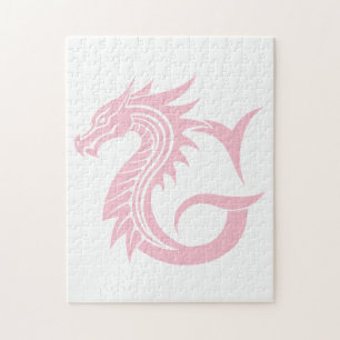 Puzzle Lettre G de style dragon, alphabet du dragon, mono