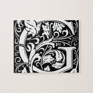 Puzzle Lettre G Monogramme médiéval Art Nouveau