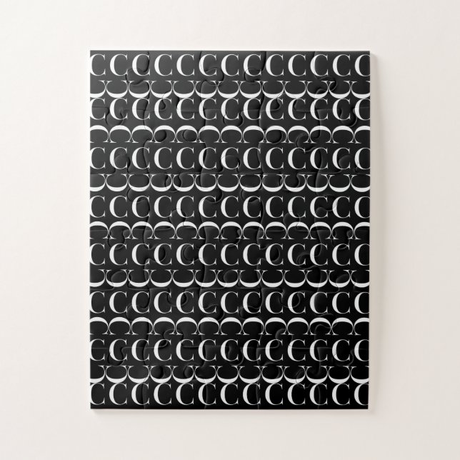 Puzzle Lettre initiale C Monogramme, Choisir la couleur A (Vertical)