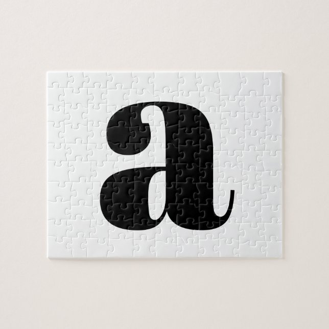 Puzzle Lettre initiale Monogramme moderne Noir et blanc (Horizontal)
