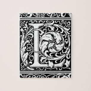 Puzzle Lettre L Monogramme médiéval Art Nouveau