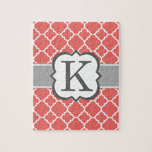 Puzzle LETTRE MONOGRAPHIQUE BLANC DE CORail K QUATREFIL