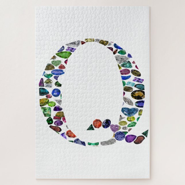 Puzzle Lettre monographique Q (Vertical)