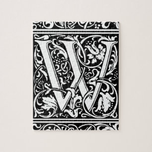 Puzzle Lettre W Monogramme médiéval Art Nouveau