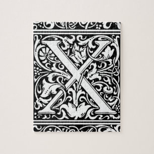 Puzzle Lettre X Monogramme médiéval Art Nouveau