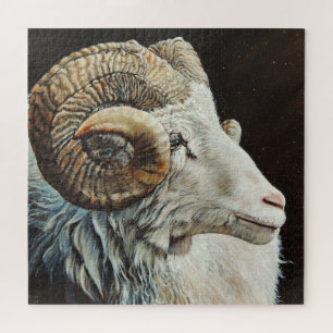 Puzzle Levant islandais mouton blanc avec cornes