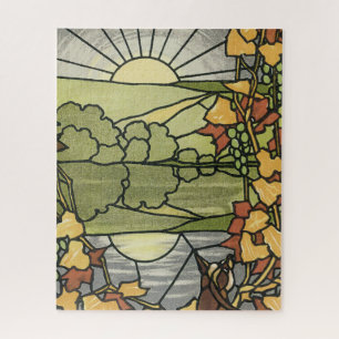 Puzzle Lever de soleil en verre souillé