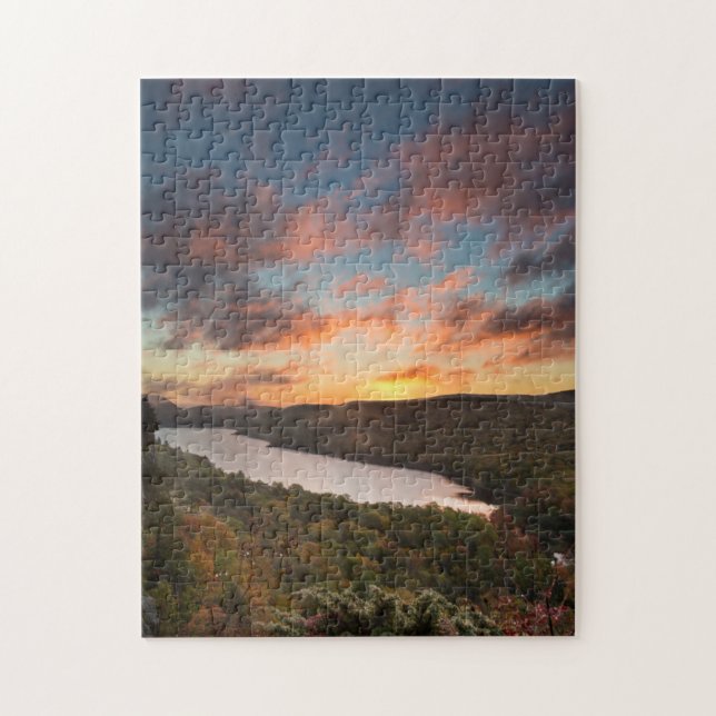 Puzzle Lever De Soleil Vive Au-Dessus Du Lac Des Nuages E (Vertical)