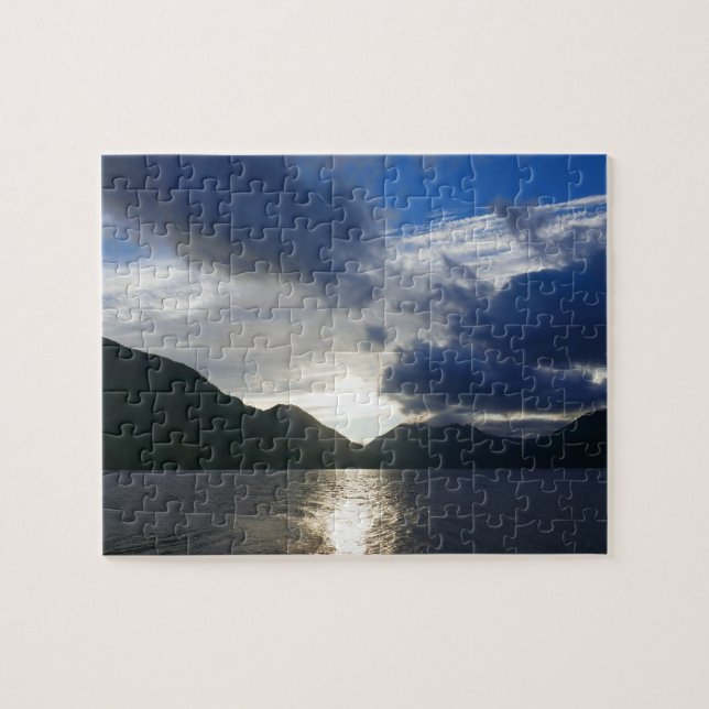 Puzzle Lever du soleil au croissant du lac (Horizontal)