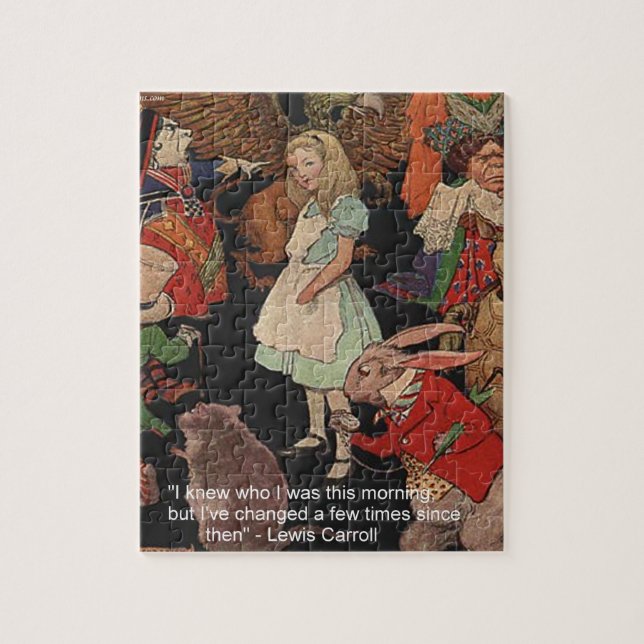 Puzzle Lewis Carroll Illustration et citation de changeme (Vertical)