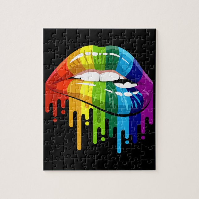 Puzzle LGBT Rainbow Lip Gay pride (Vertical)