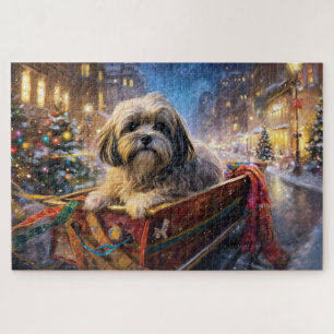 Puzzle Lhasa Apso Saison des Fêtes de Noël