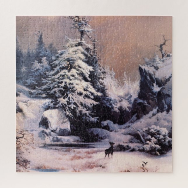 Puzzle L'hiver dans les Rocheuses (par Thomas Moran) (Vertical)