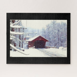 PUZZLE L'HIVER ET LE PONT COUVERT