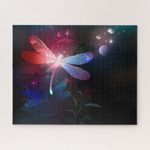 Puzzle libellule rouge brillante