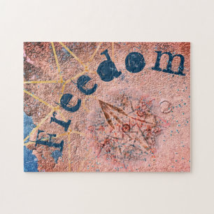 Puzzle Liberté rustique rouillée