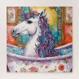 Puzzle Licorne adorable dans le bain