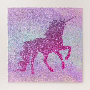 Puzzle Licorne pailletée abstraite tendance