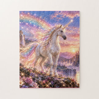 Puzzle Licorne Rose Arc-en-Ciel Enchantée