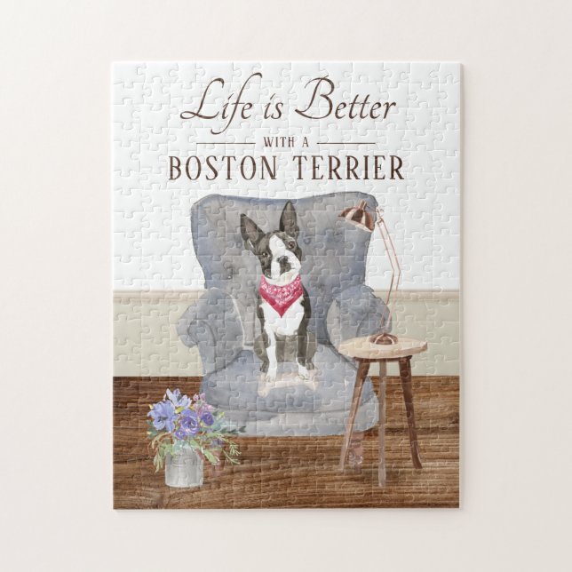 Puzzle Life Is With A Boston (Vertical)