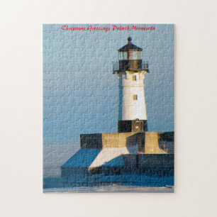 Puzzle Lighthouse Duluth  Minnesota.Christmas Greetings
