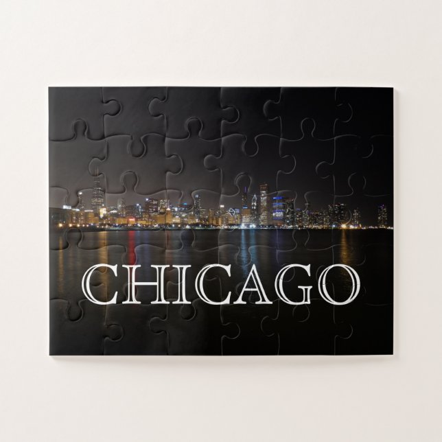 Puzzle Ligne aérienne de Chicago sur le lac Michigan (Horizontal)