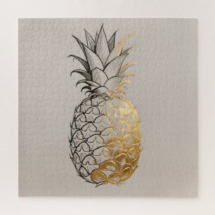 Puzzle Ligne artistique ananas doré