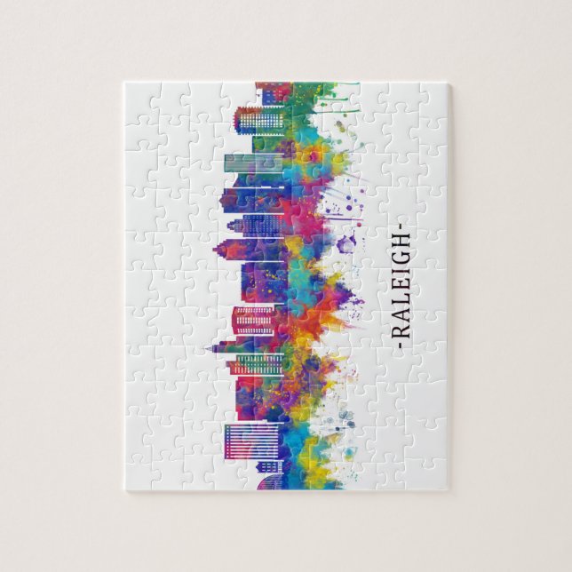 Puzzle Ligne de Raleigh Caroline du Nord (Vertical)