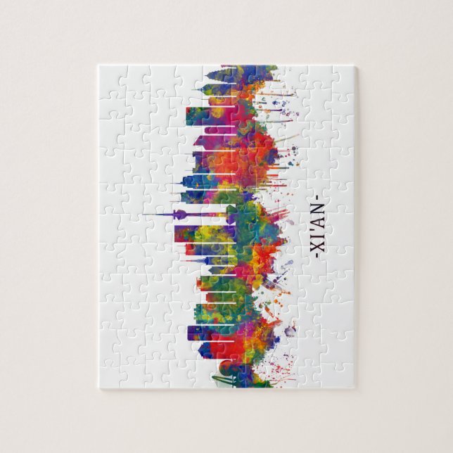 Puzzle Ligne Skyline Chine Xi'an (Vertical)