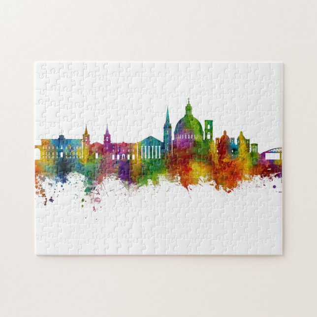 Puzzle Ligne Skyline de La Valette Malte (Horizontal)