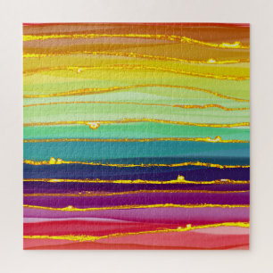 Puzzle Lignes arc-en-ciel : composition de luxe abstraite
