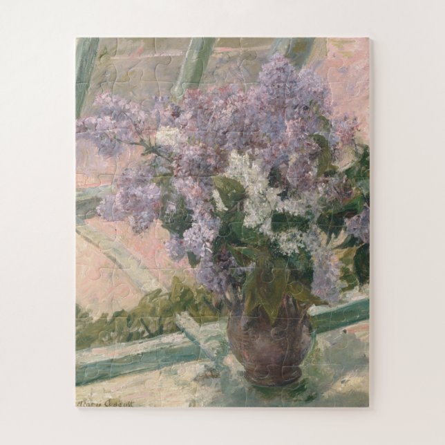 Puzzle Lilacs dans la fenêtre par Mary Cassatt Peintre am (Vertical)