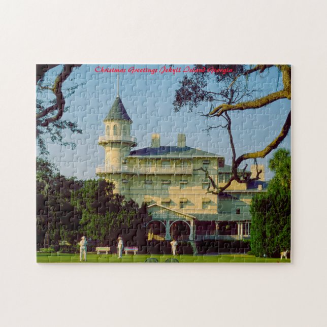 Puzzle L'île de Jekyll Géorgie. voeux de Noël (Horizontal)