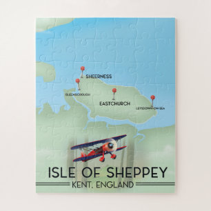 Puzzle L'île de Sheppey Kent Angleterre affiche de voyage