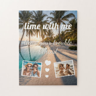 Puzzle lime with me, leave trouble behind, photo modèle