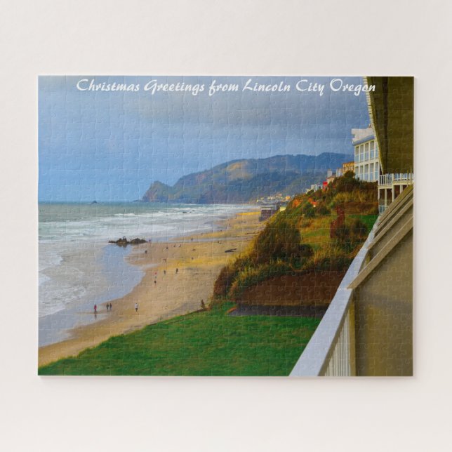 Puzzle Lincoln City Oregon. voeux de Noël (Horizontal)